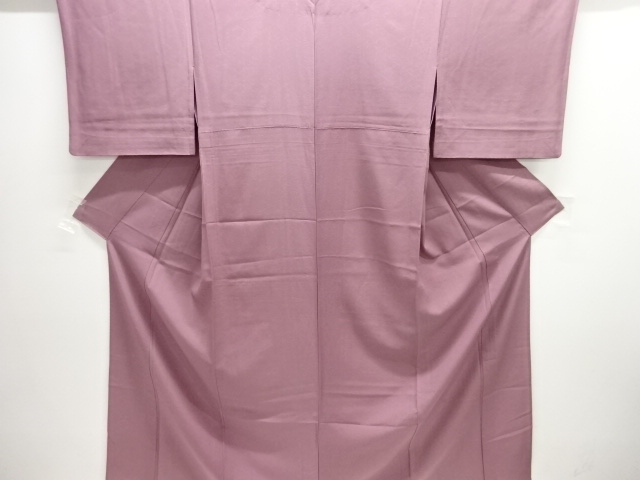 駒絽斜め格子模様織り出し色無地着物